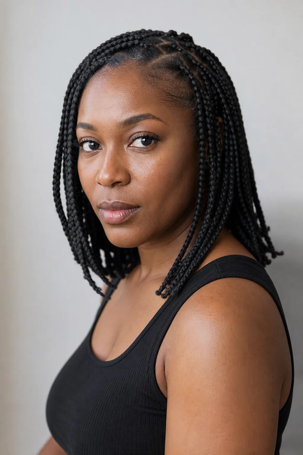 Shoulder-Length Box Braids