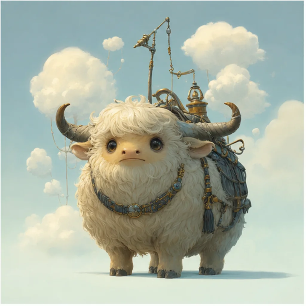 Animal de compañía original que pastorea nubes