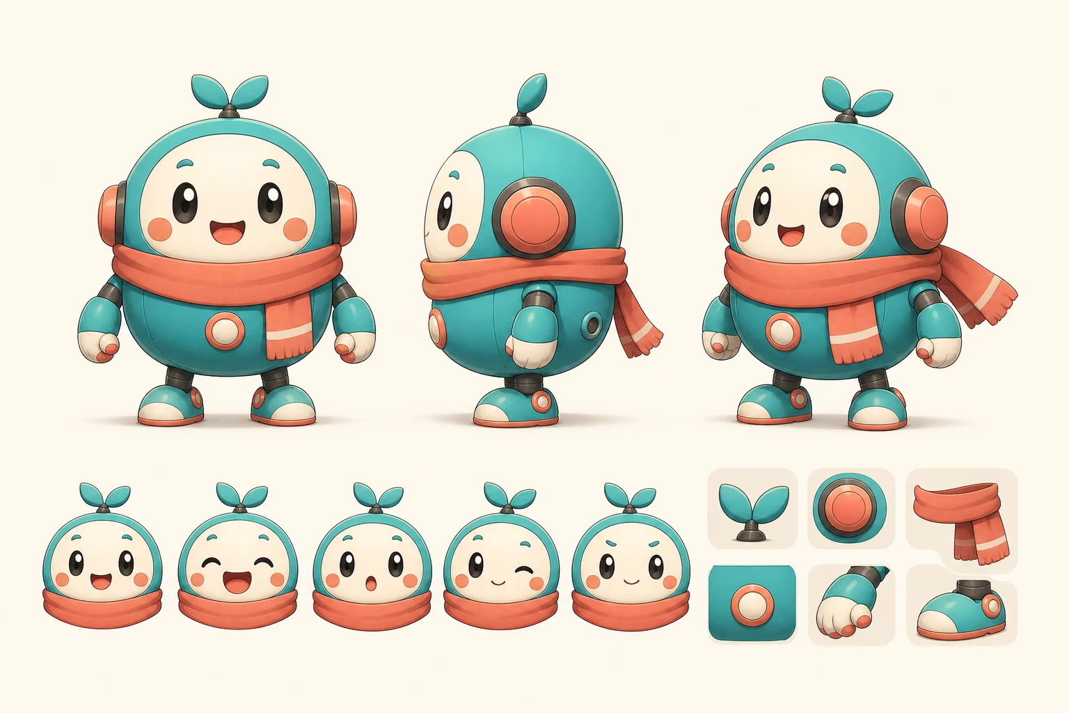 mascot character design sheet