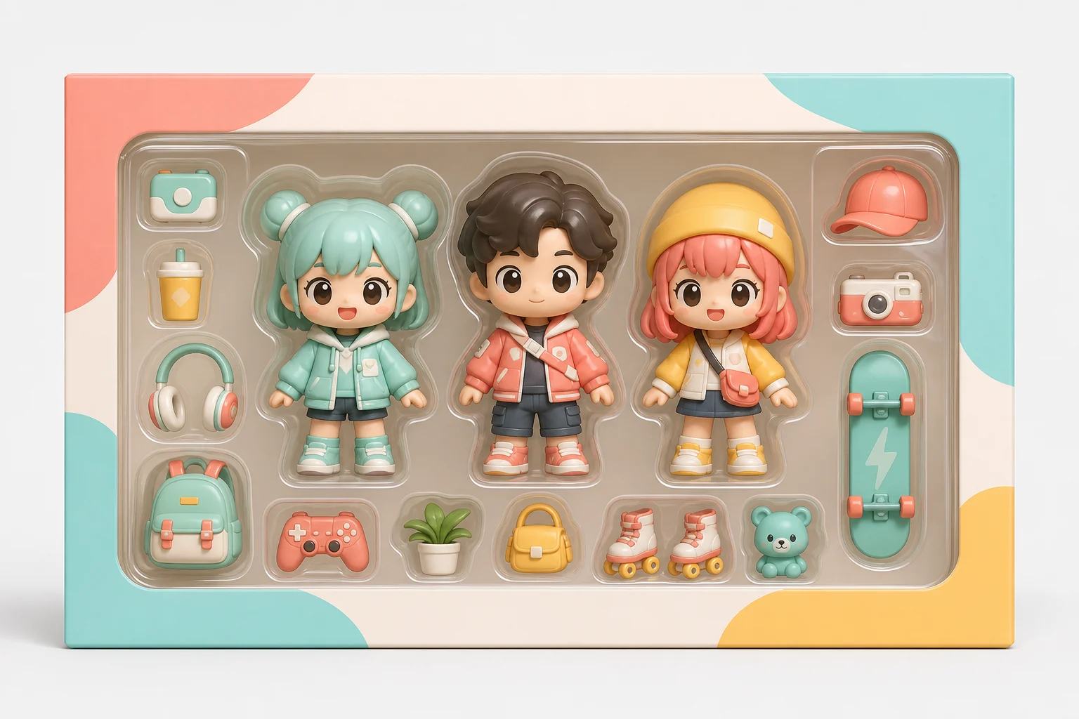 AI Chibi Action Figure Set Generator result 1
