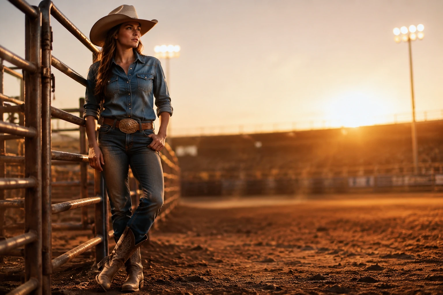 Rodeo cowgirl portrait
