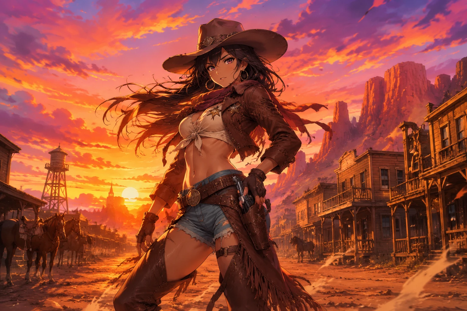 Anime cowgirl character