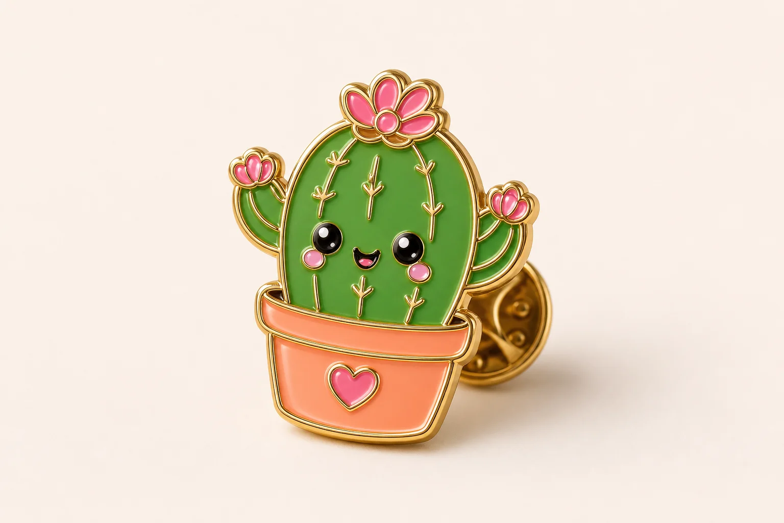a glossy enamel pin mockup example 3