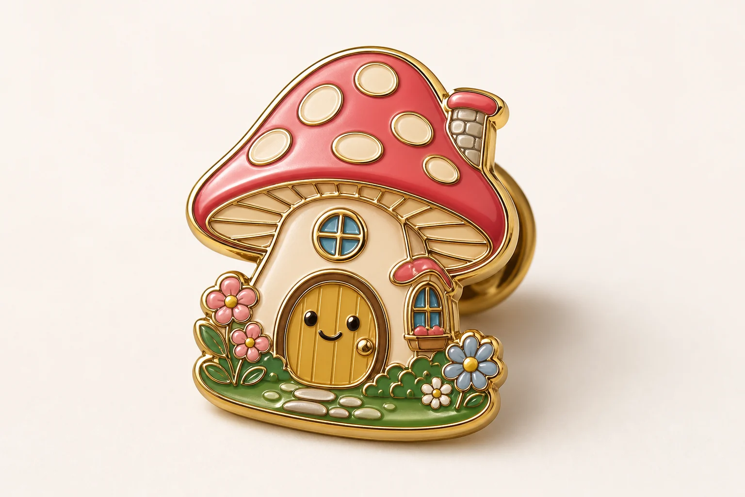 a glossy enamel pin mockup example 5
