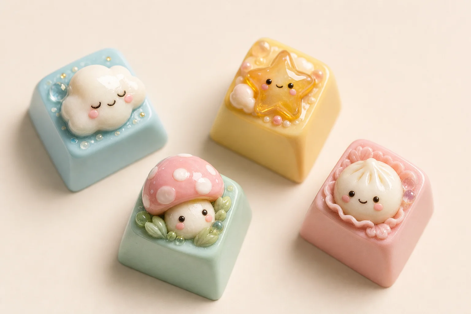 a cute artisan keycap render example 1