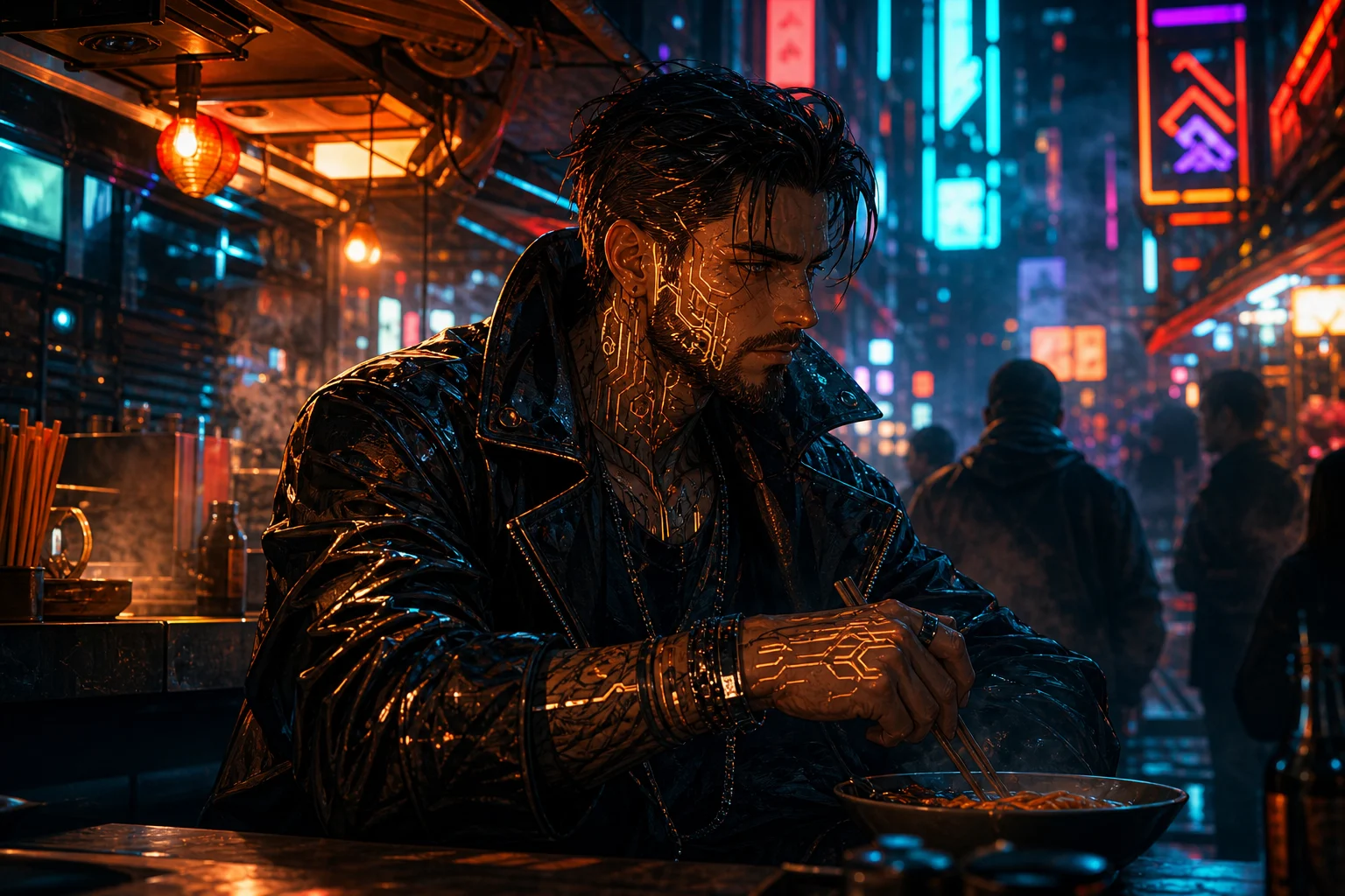 a neon cyberpunk portrait example 4