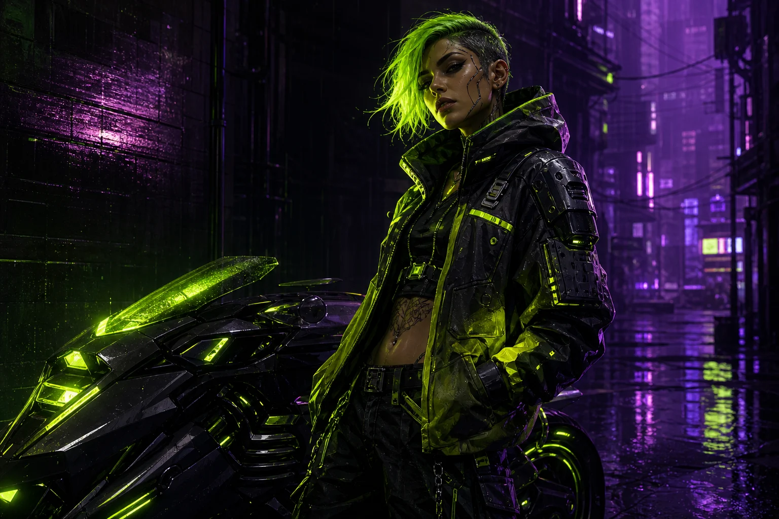 a neon cyberpunk portrait example 5