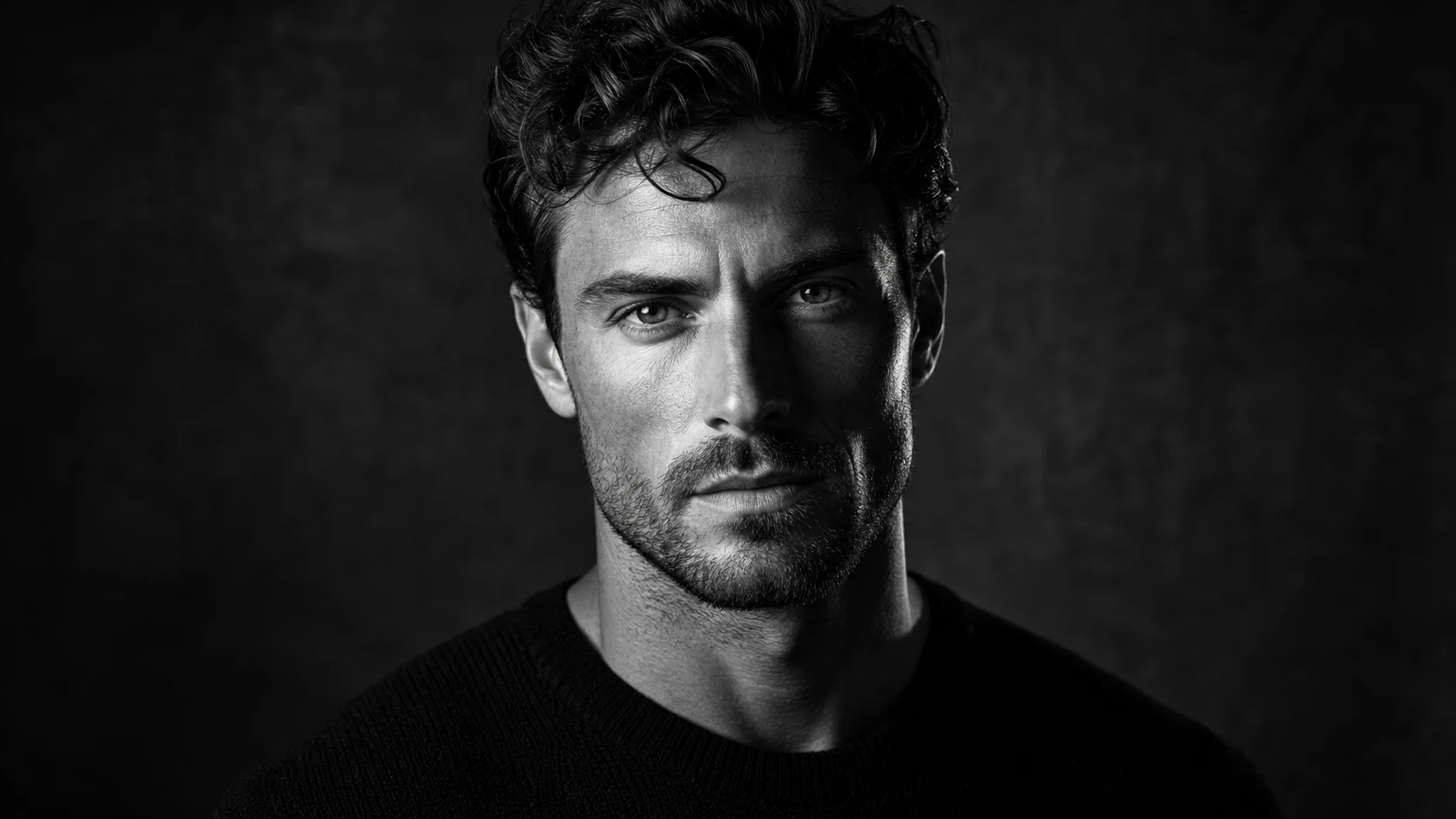 Dramatic Black And White Portrait