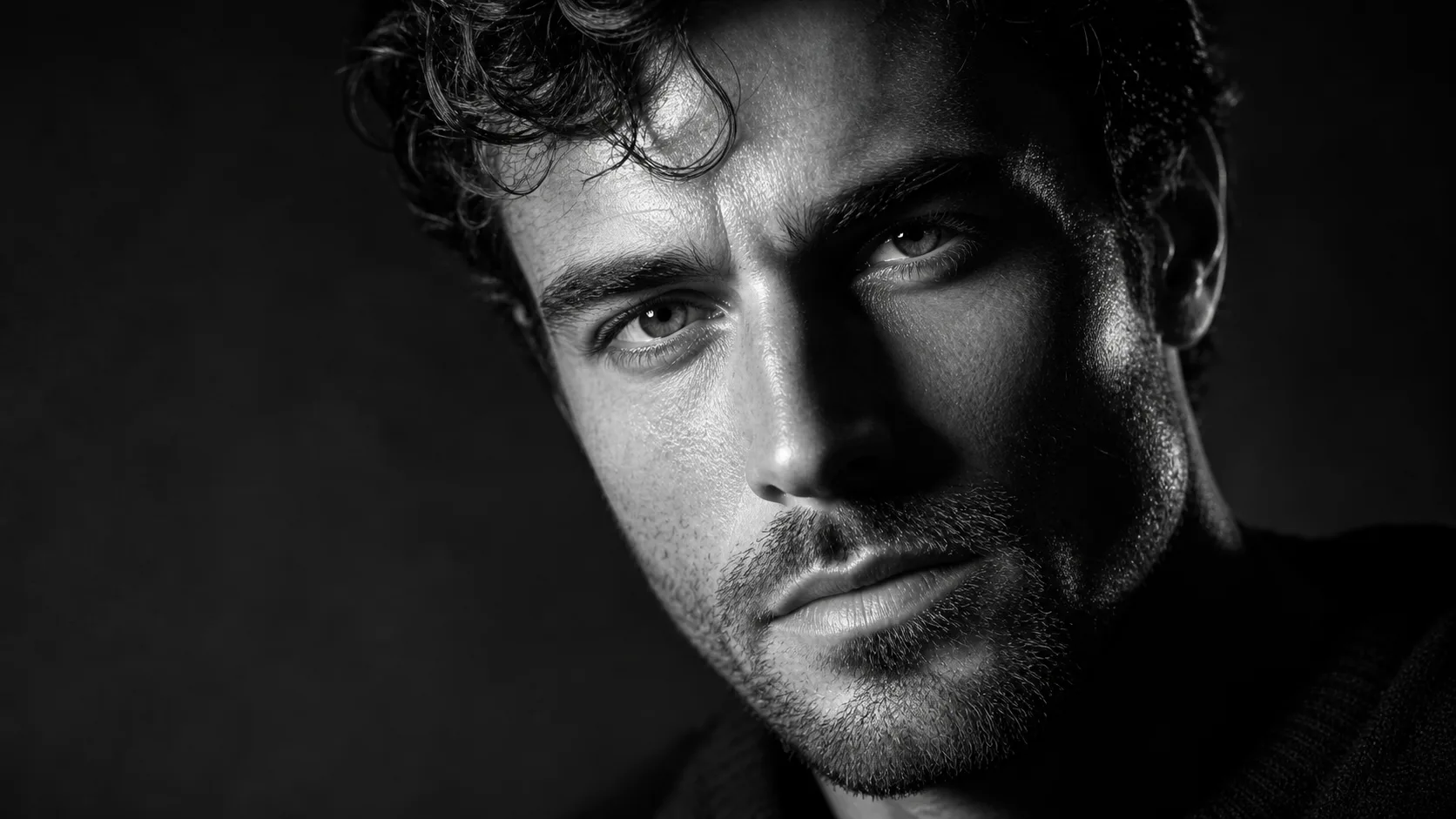 Dramatic Black And White Portrait Example 2