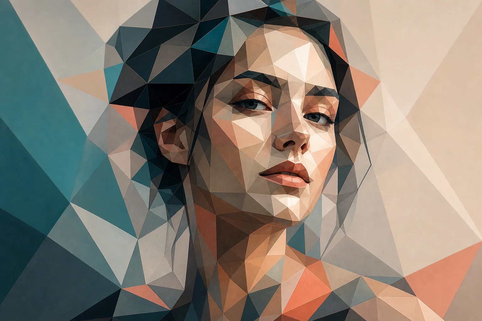 AI geometric face effect