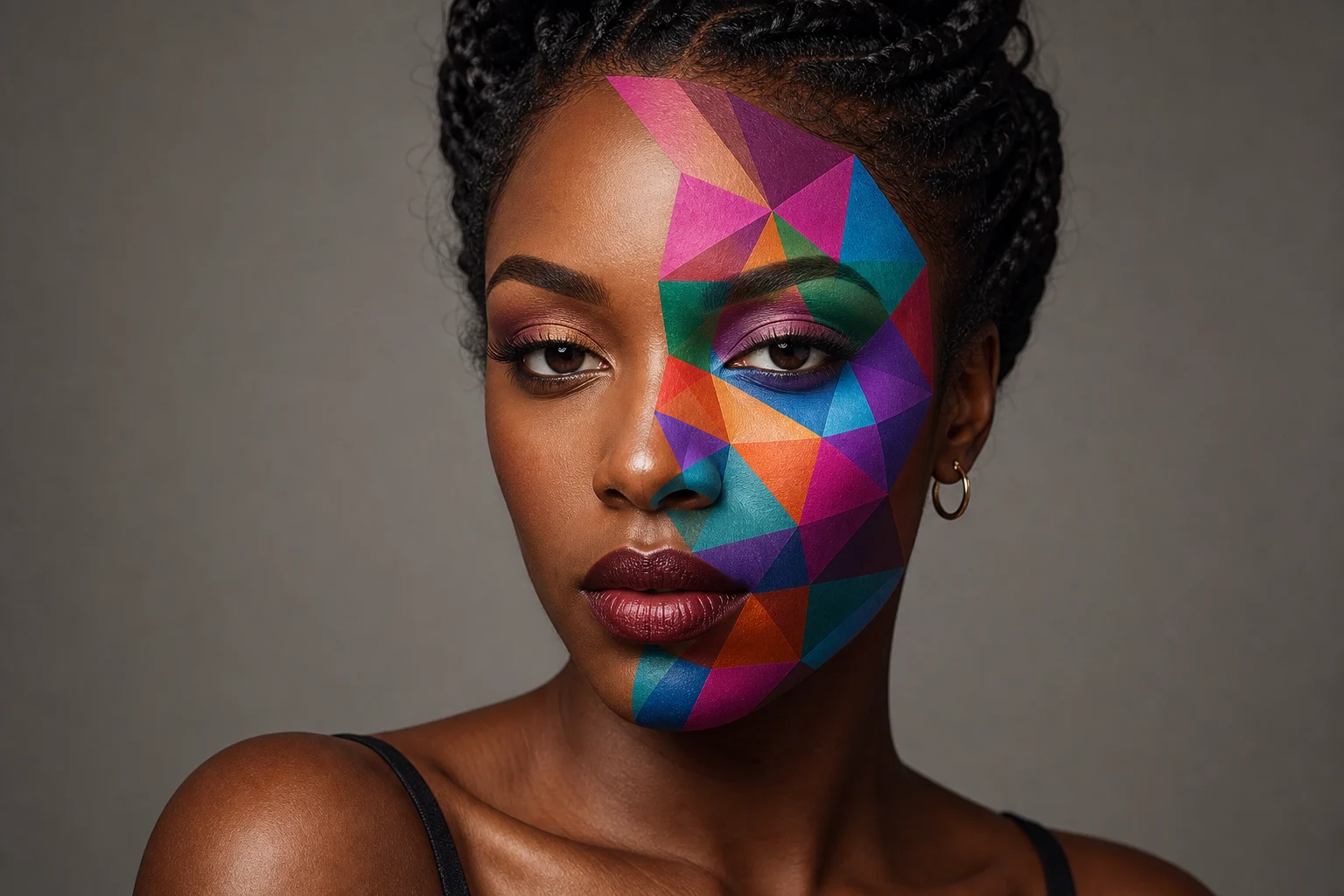 AI geometric face effect example 5