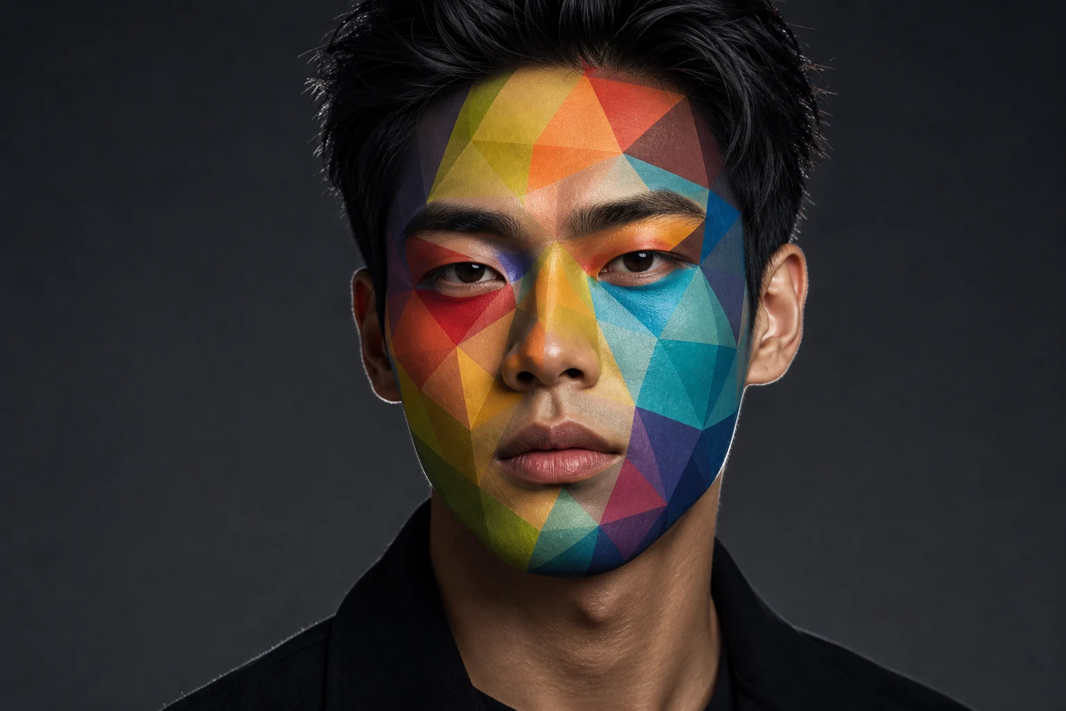 AI geometric face effect example 6