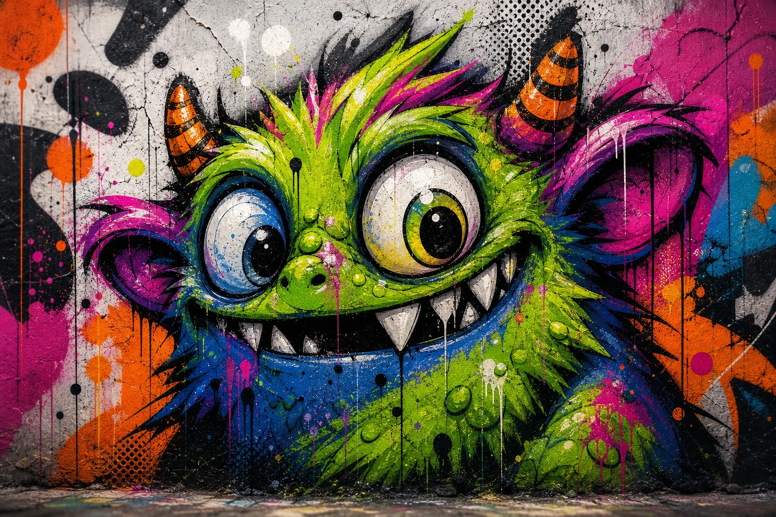 AI graffiti monster effect