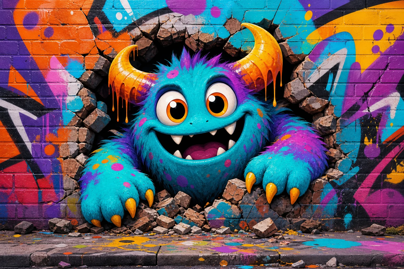 AI graffiti monster effect example 1