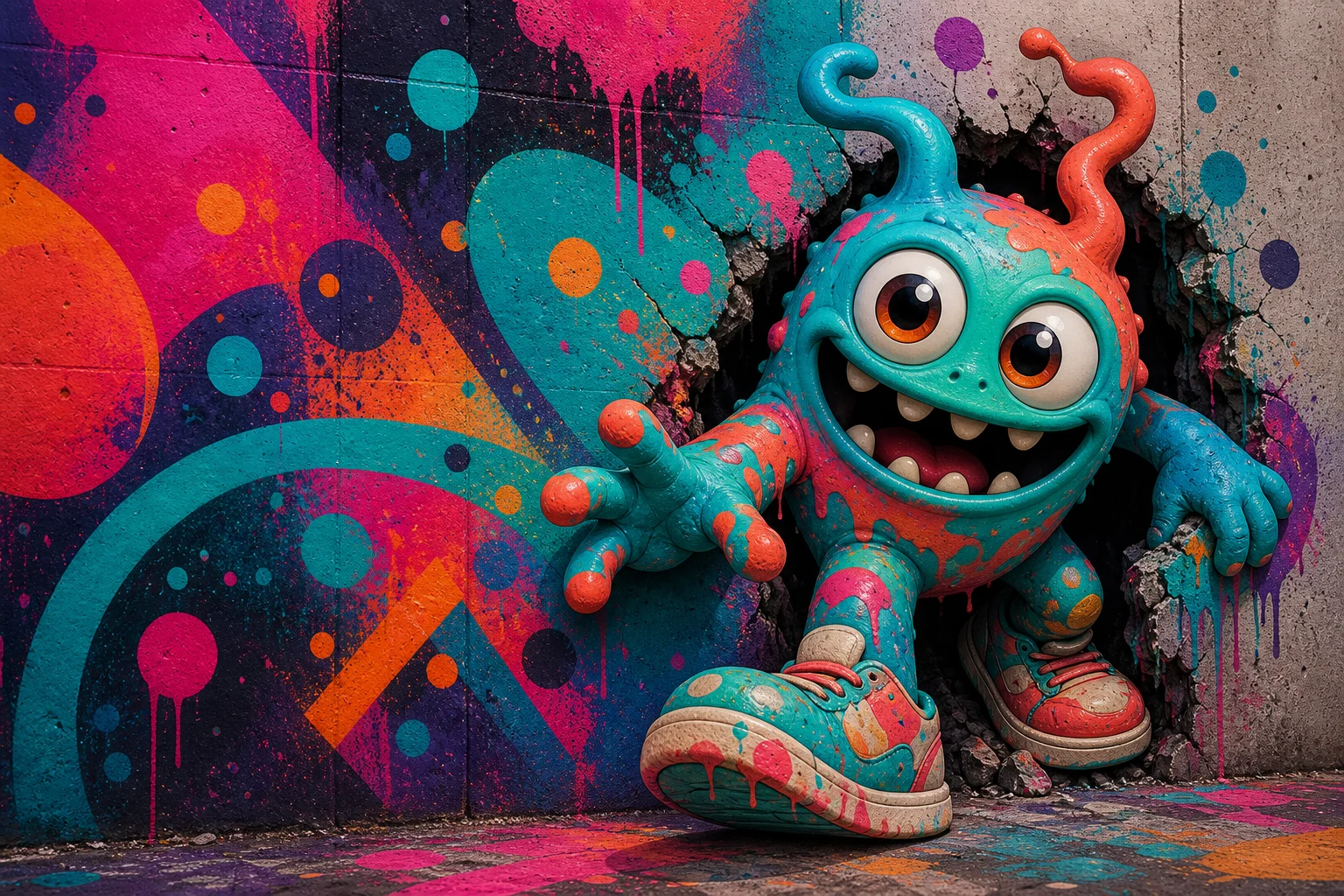 AI graffiti monster effect example 6