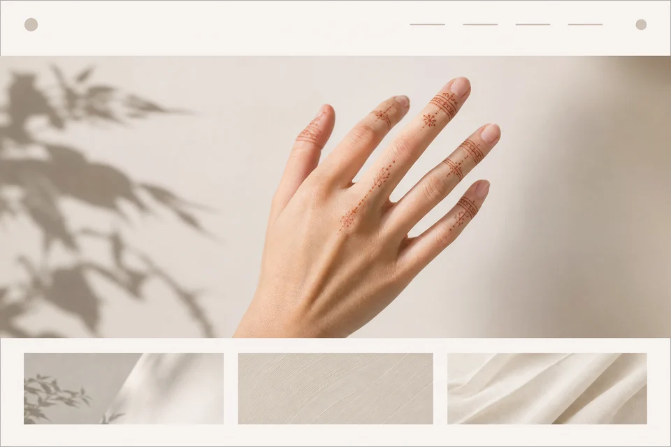 Minimal finger henna pattern