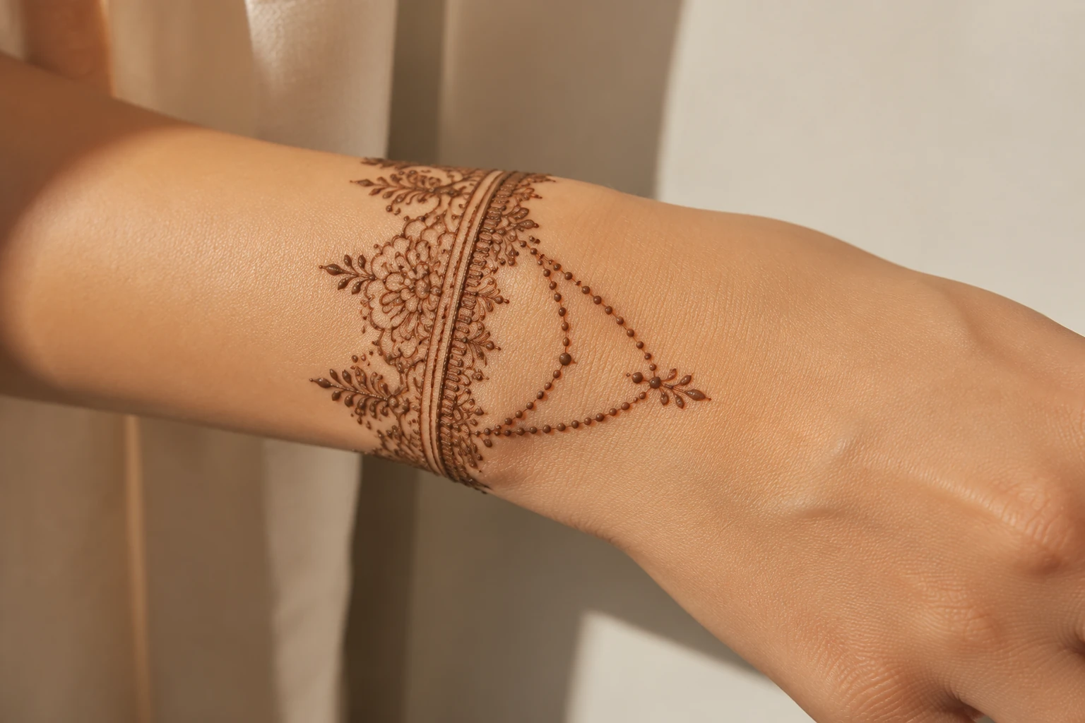 Henna bracelet pattern around the wrist