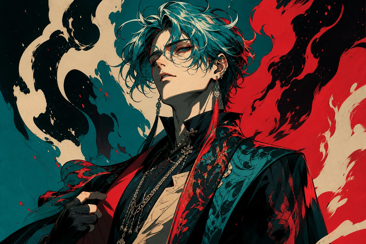 AI JoJo filter anime portrait with bold ink lines 4