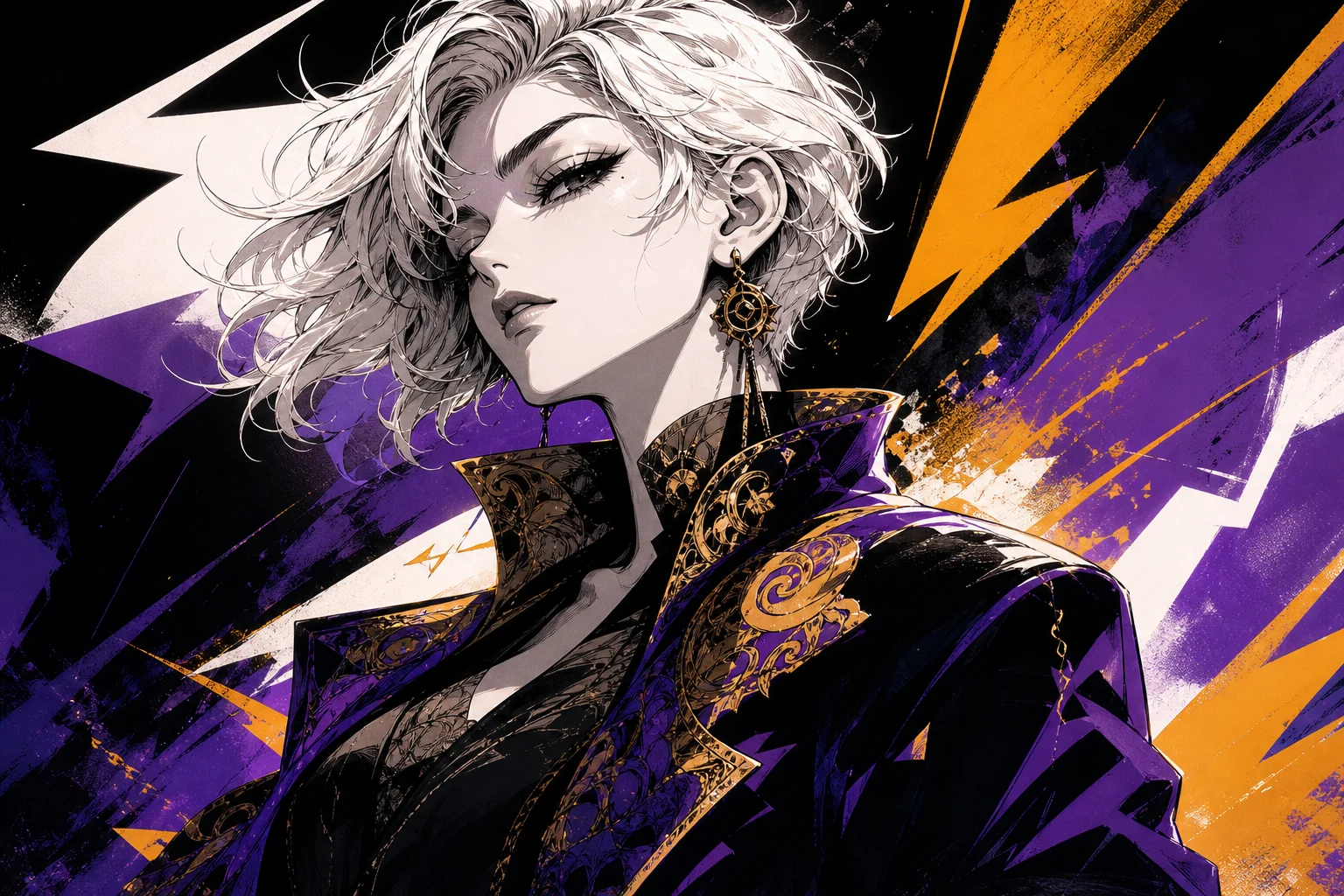 AI JoJo filter anime portrait with bold ink lines 5