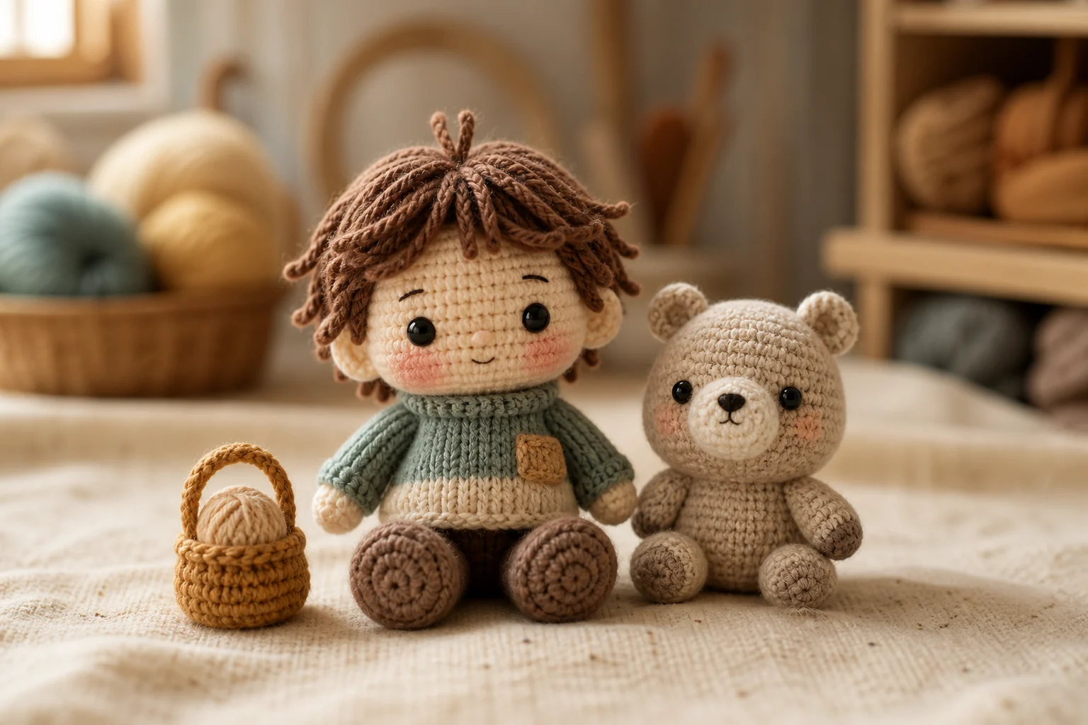 AI knitted doll generated from a portrait photo 1