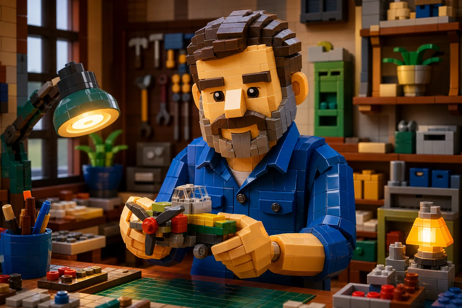 AI LEGO filter brick-style portrait result 2