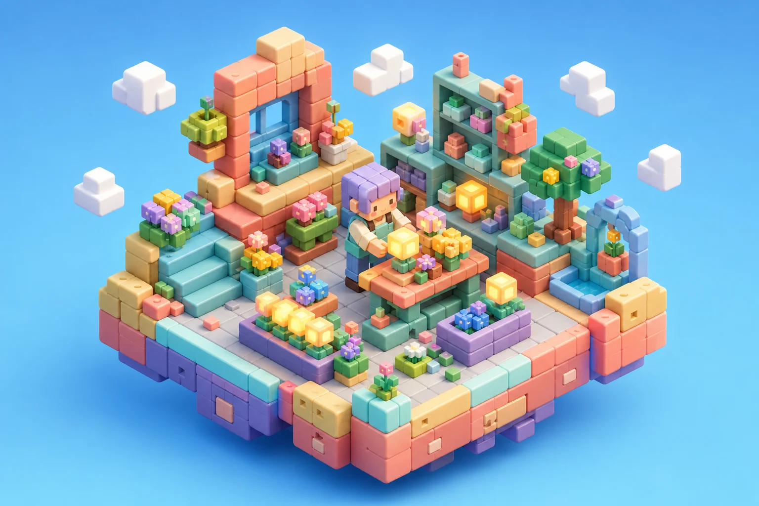 Blocky voxel-style AI image result 1