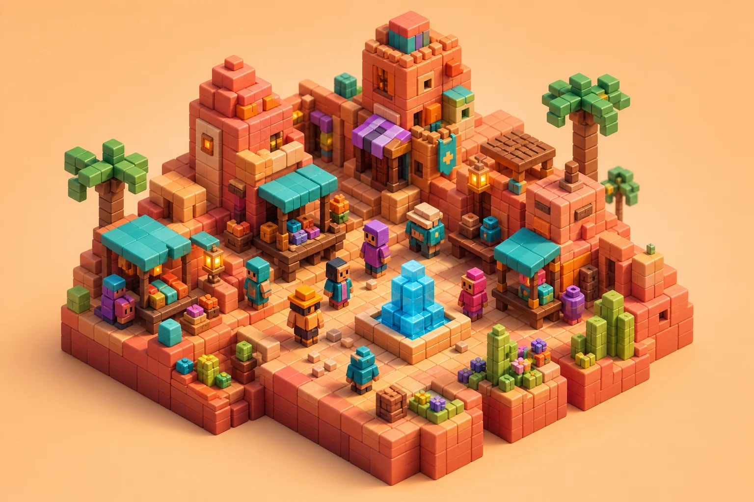 Blocky voxel-style AI image result 2