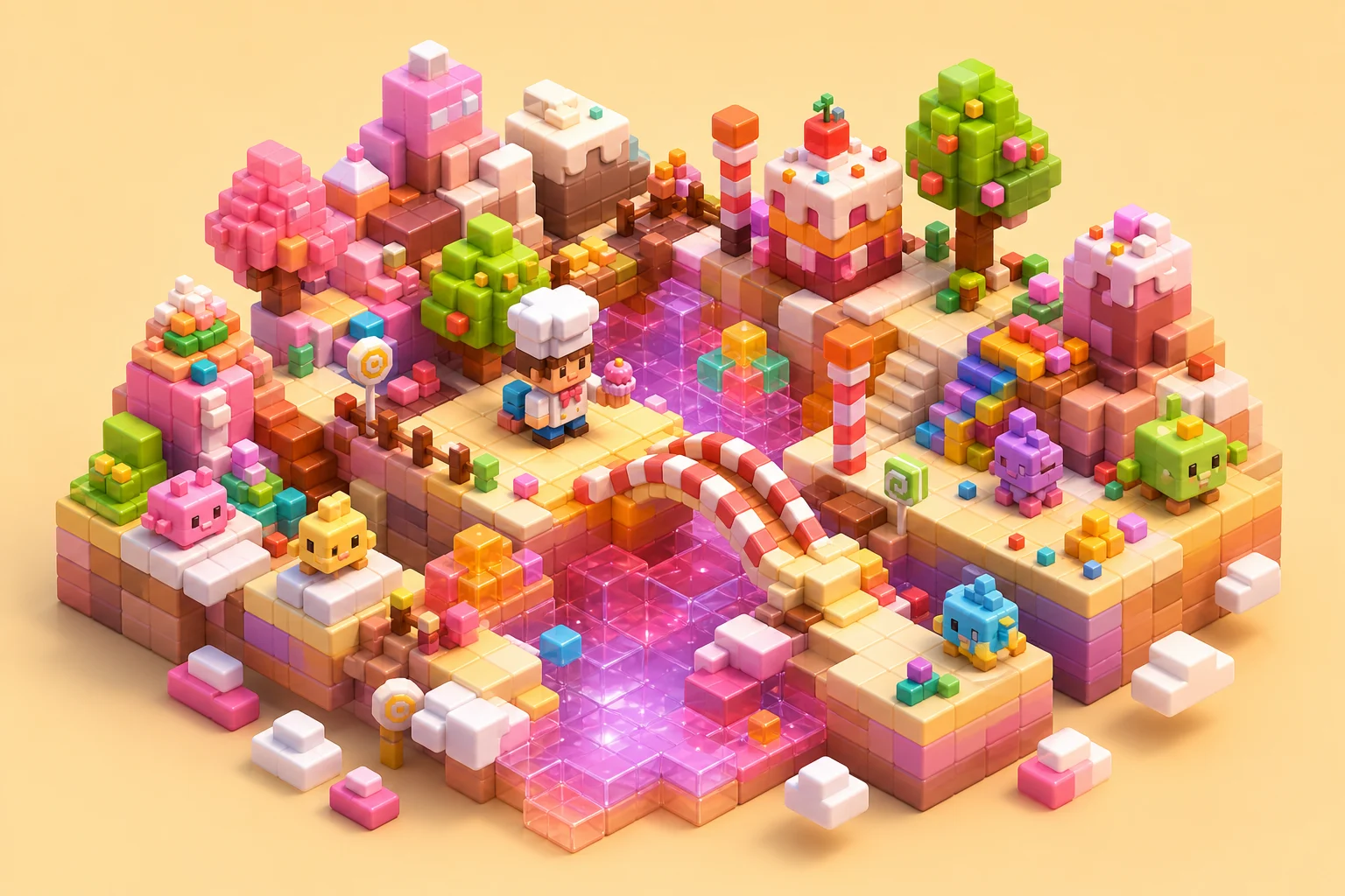 Blocky voxel-style AI image result 5