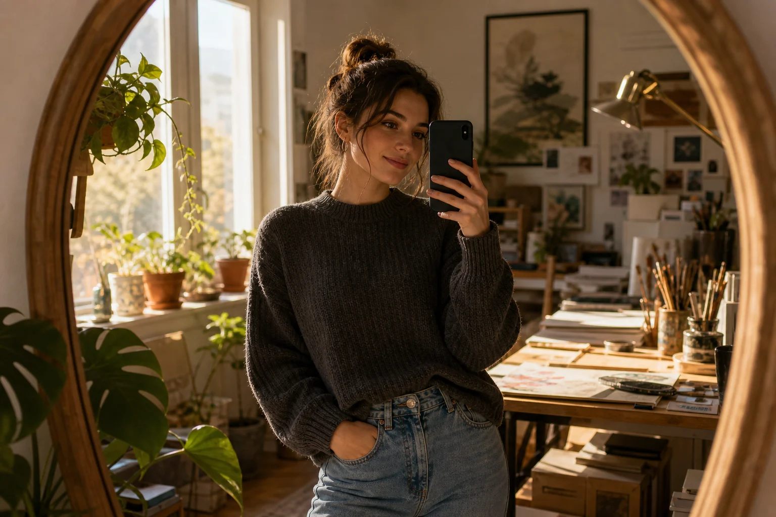 Realistic AI mirror selfie result 5