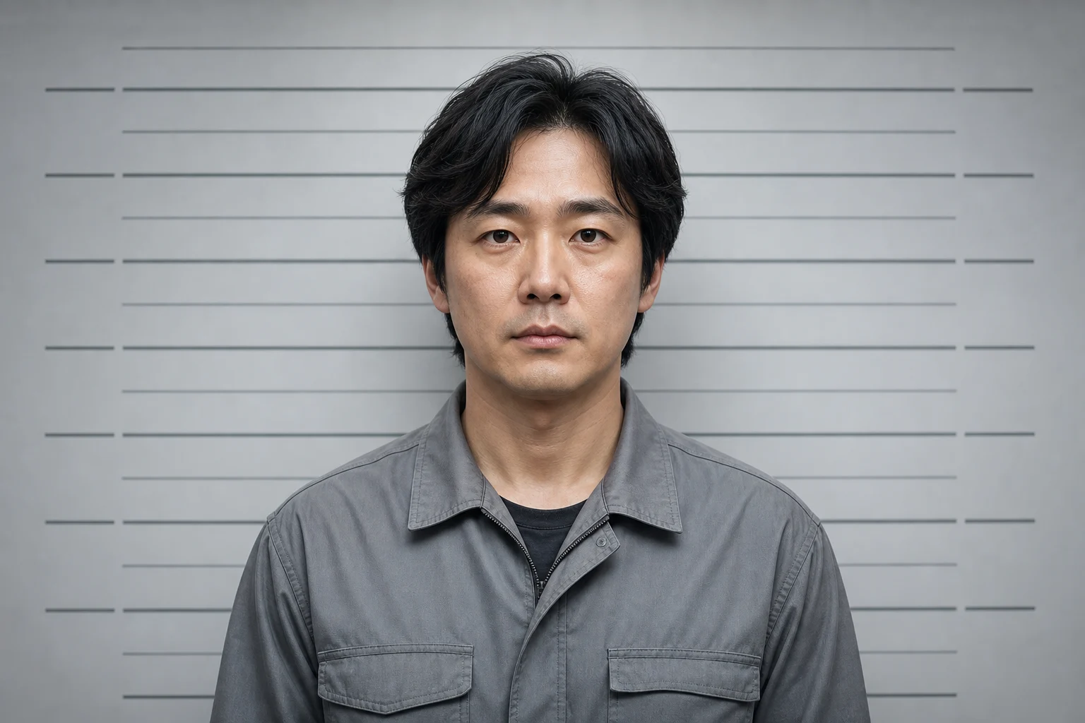 Cinematic AI mugshot-style portrait 4