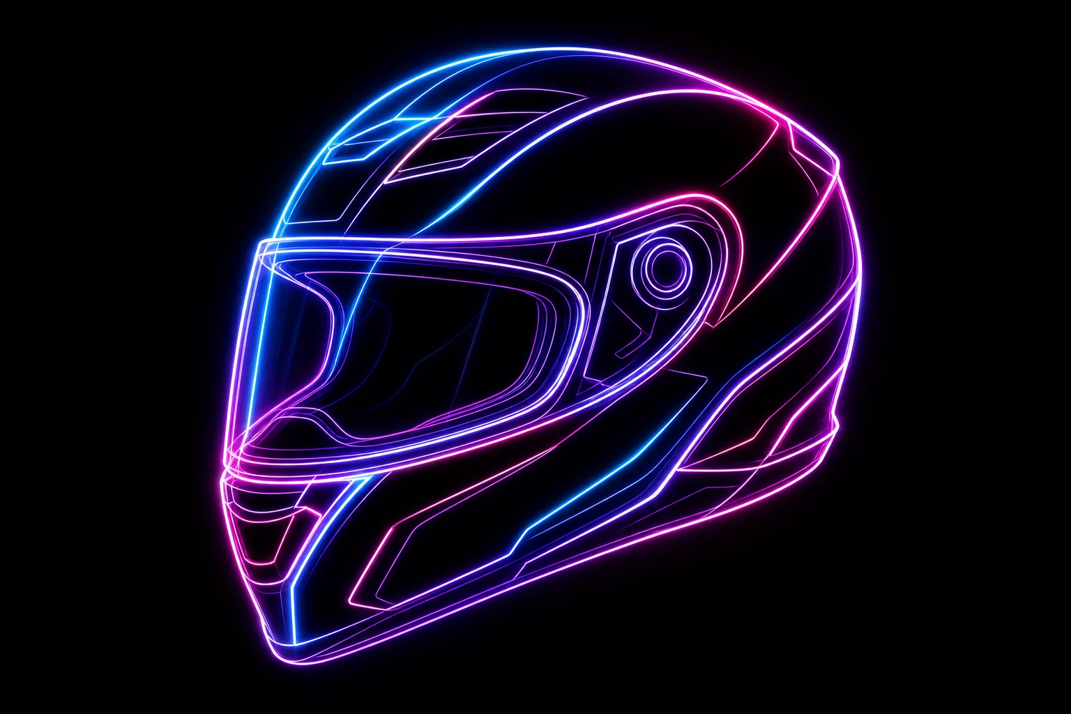 Glowing neon line art portrait result 4