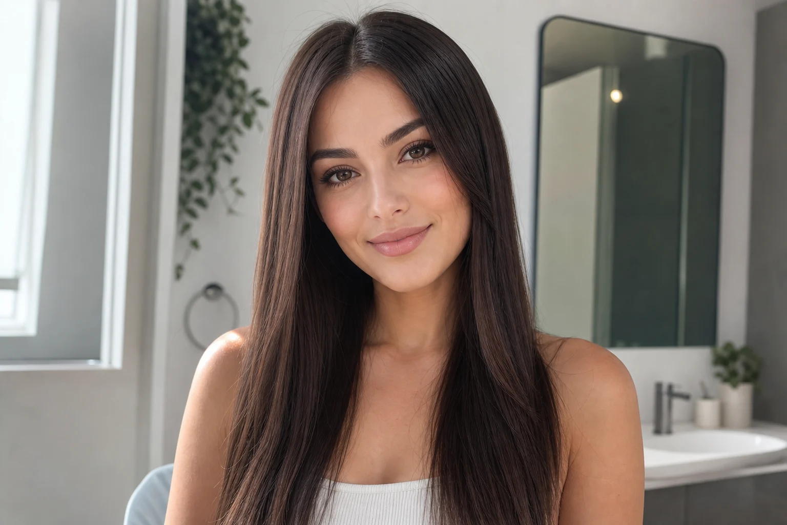Straight hair preview generated from a portrait 6