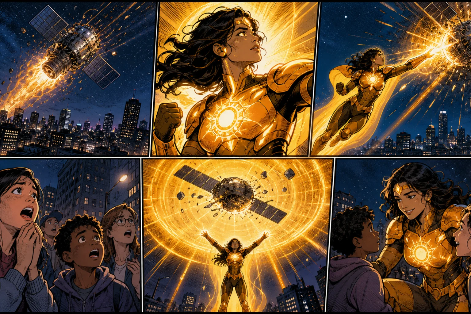 Superhero comic strip generated from a portrait 1