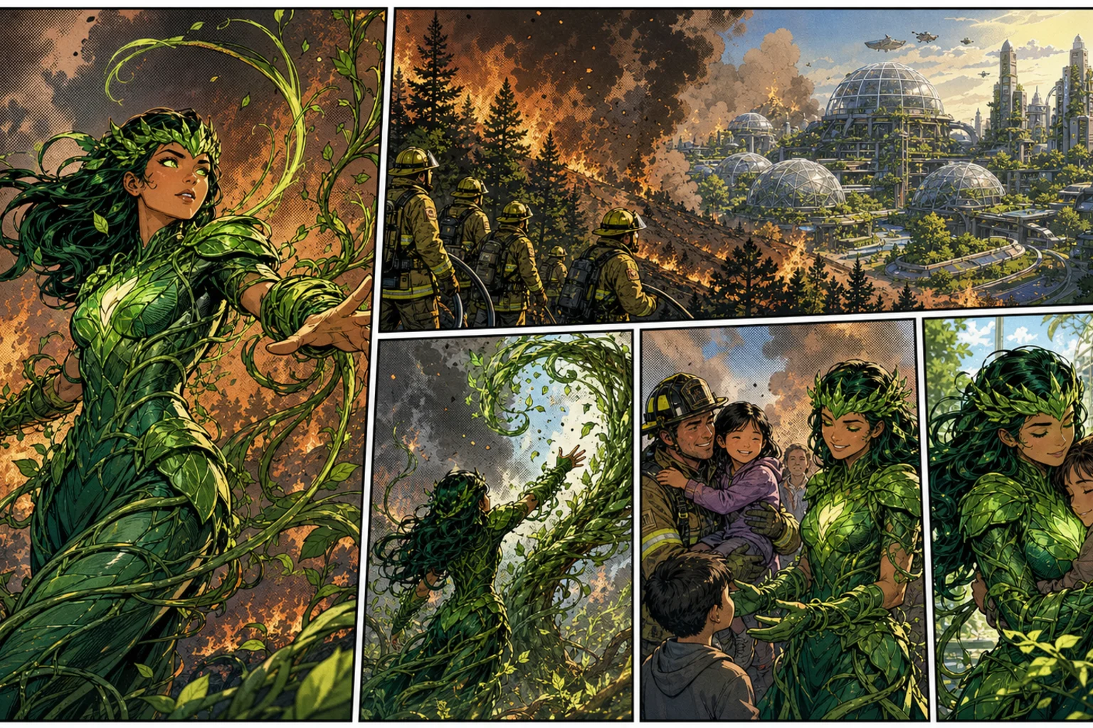Superhero comic strip generated from a portrait 3