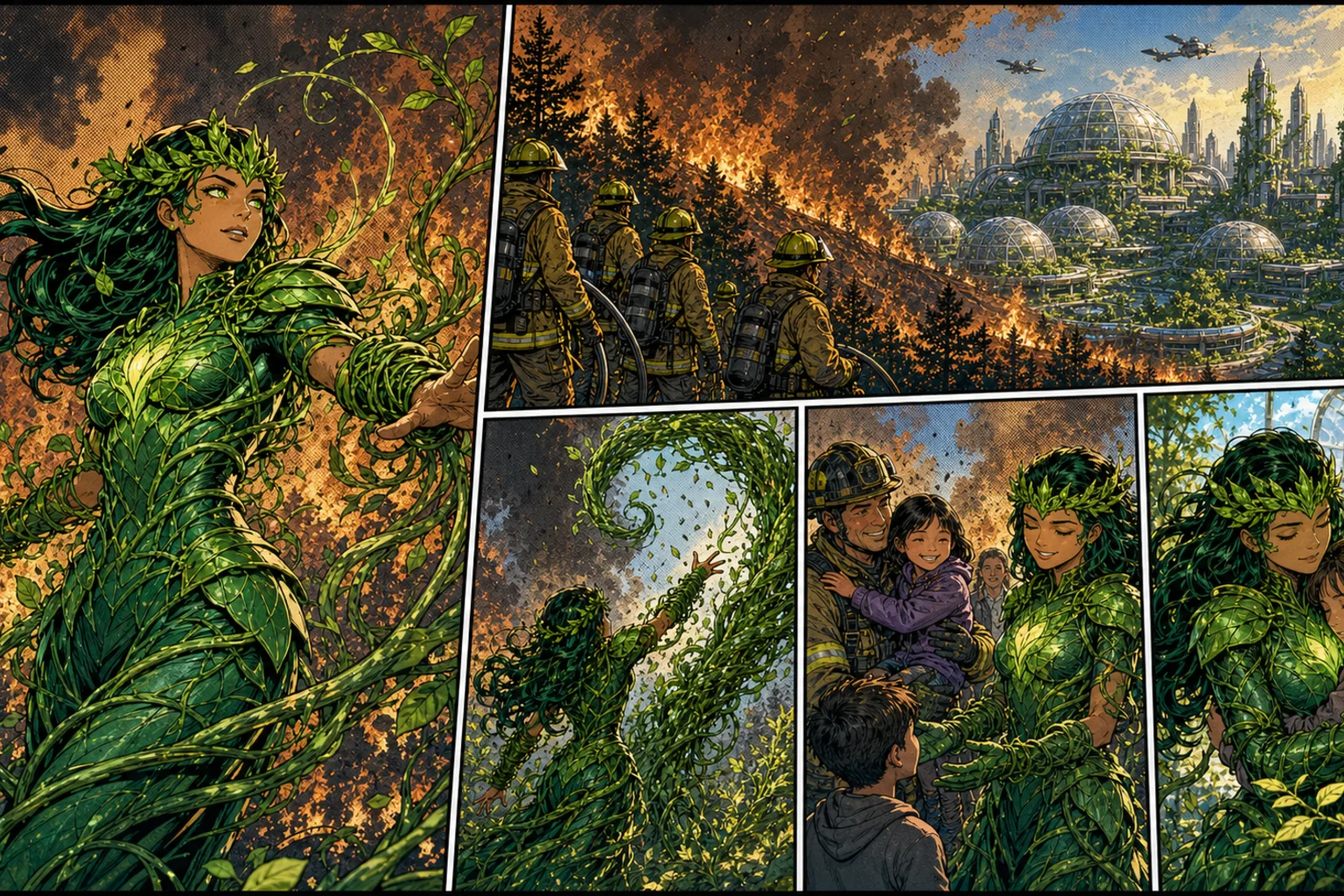 Superhero comic strip generated from a portrait 4