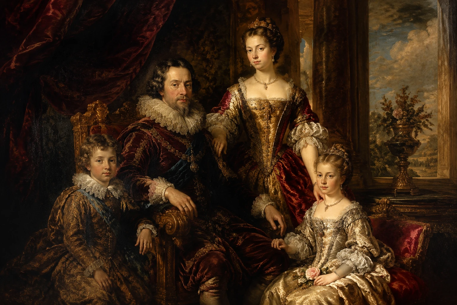 Baroque royal family portrait