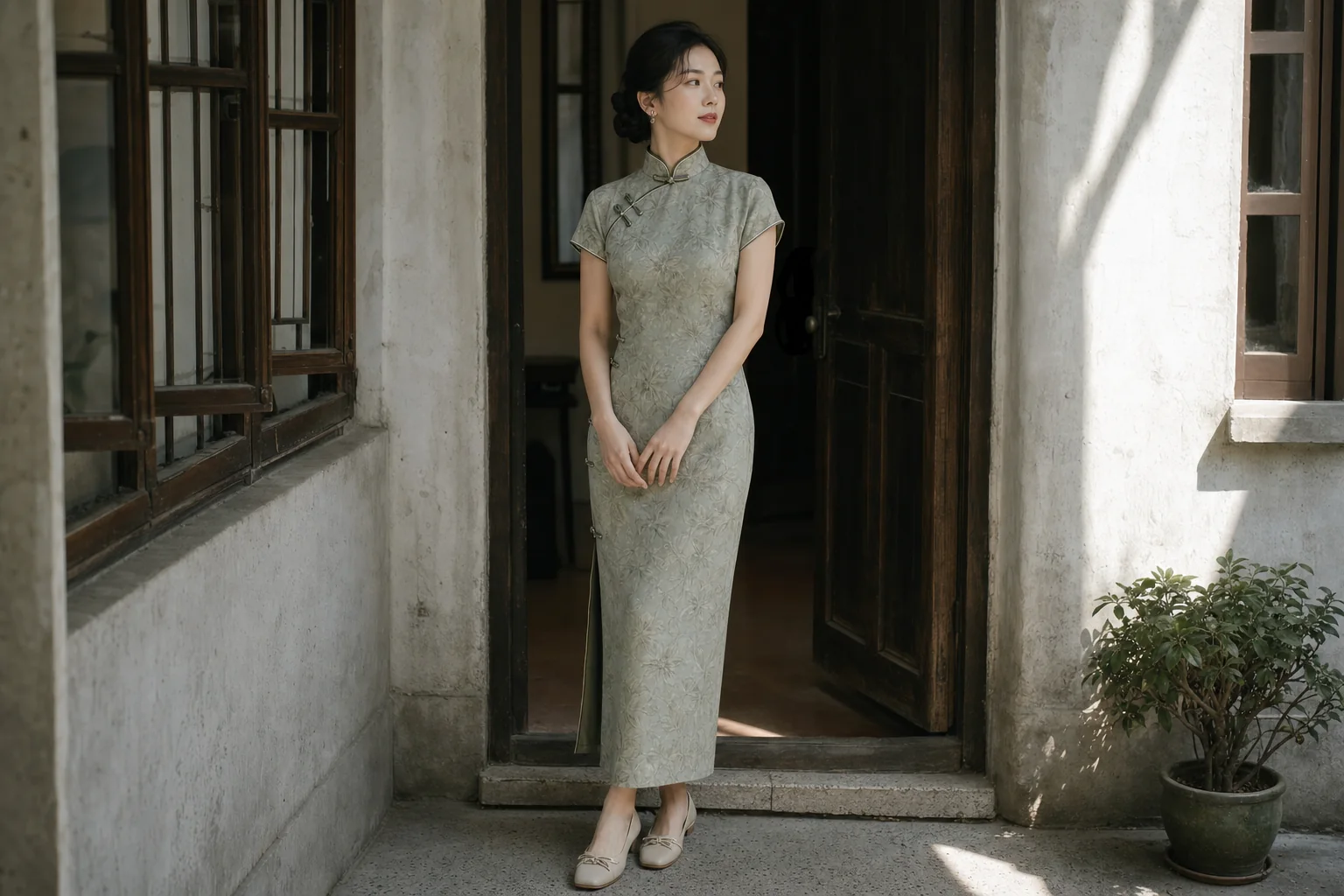 Probador de vestido qipao