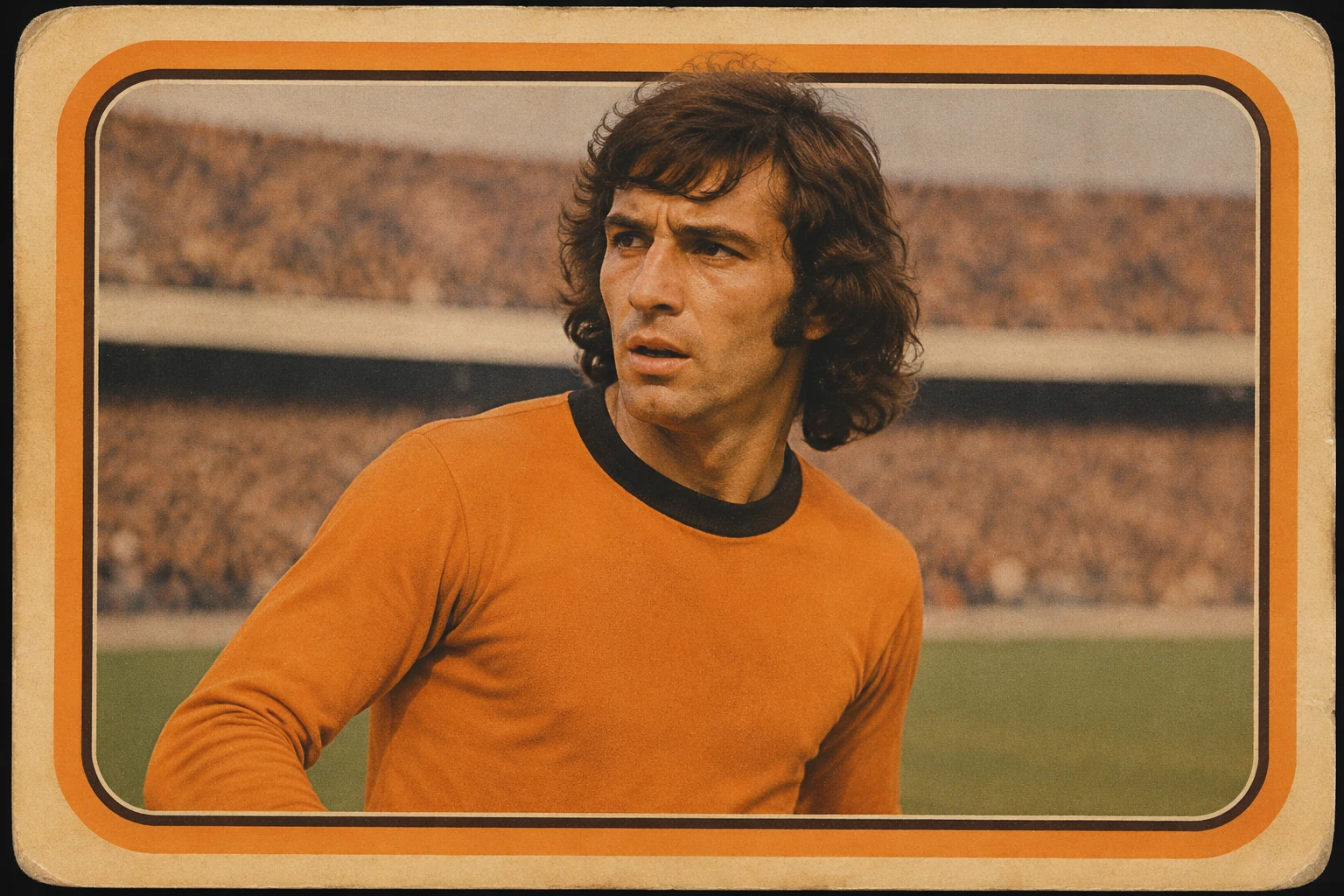 Retro 1970s inspired football sticker