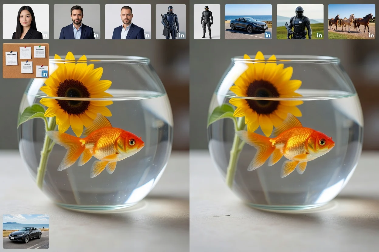 Un resultado desenfocado incluido en un borrador de presentación, listo para compartir para su revisión.