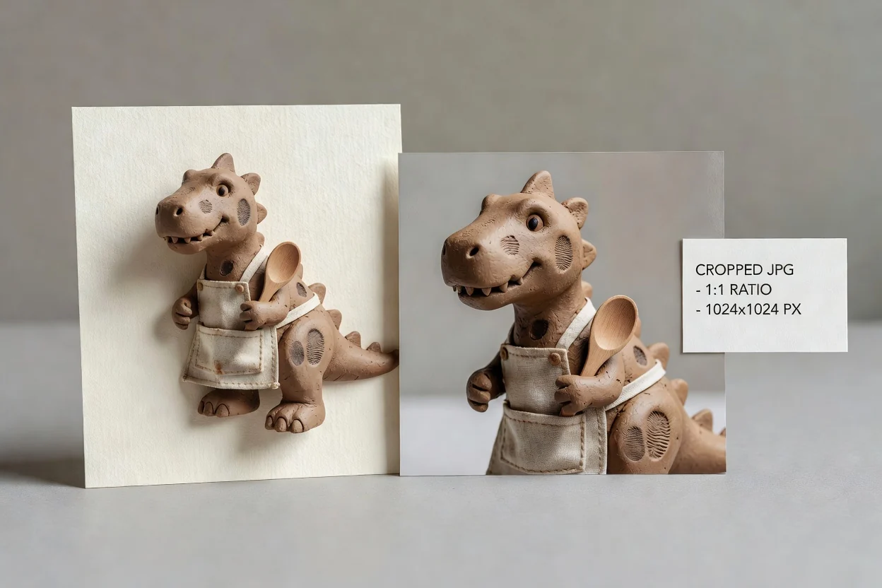 The single cropped image delivered, keeping the format of the source file.