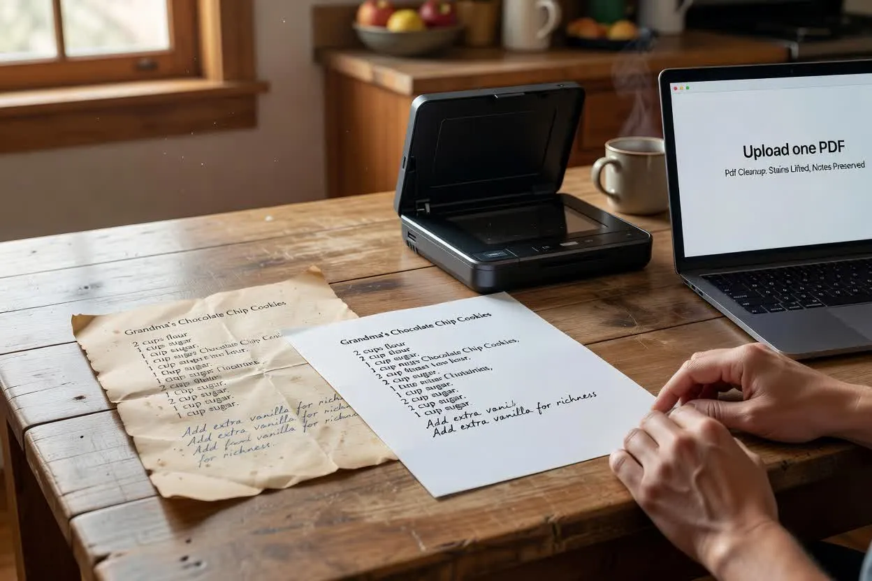 Ejemplo previsto del primer caso de uso de limpieza de PDF